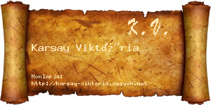 Karsay Viktória névjegykártya