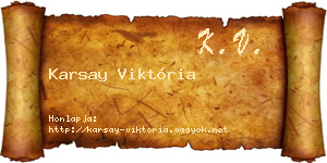 Karsay Viktória névjegykártya